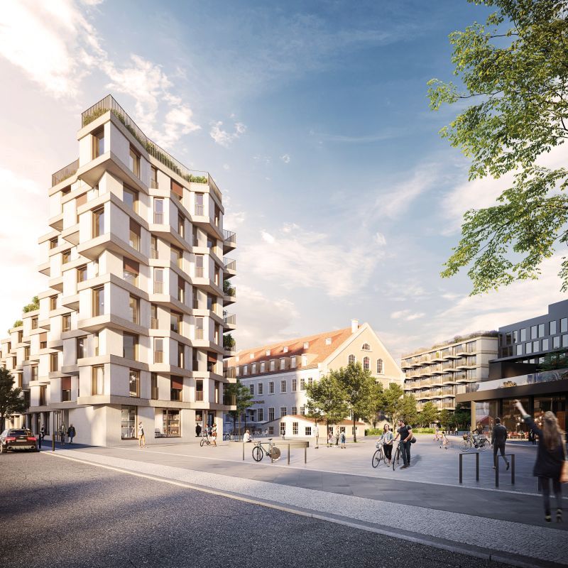 Das Stadtquartier »kupa« (Quartier Kuvertfabrik Pasing) hat der Projektentwickler Bauwerk Capital zusammen mit movelo in München realisiert (Bild: Bauwerk Capital).