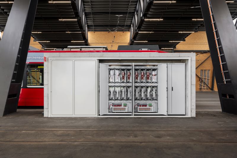 Tramdepot Bernmobil, Bern: DC-Schaltanlage mit Einspeisefeld und Steuerung (Bild: Furrer+Frey).
